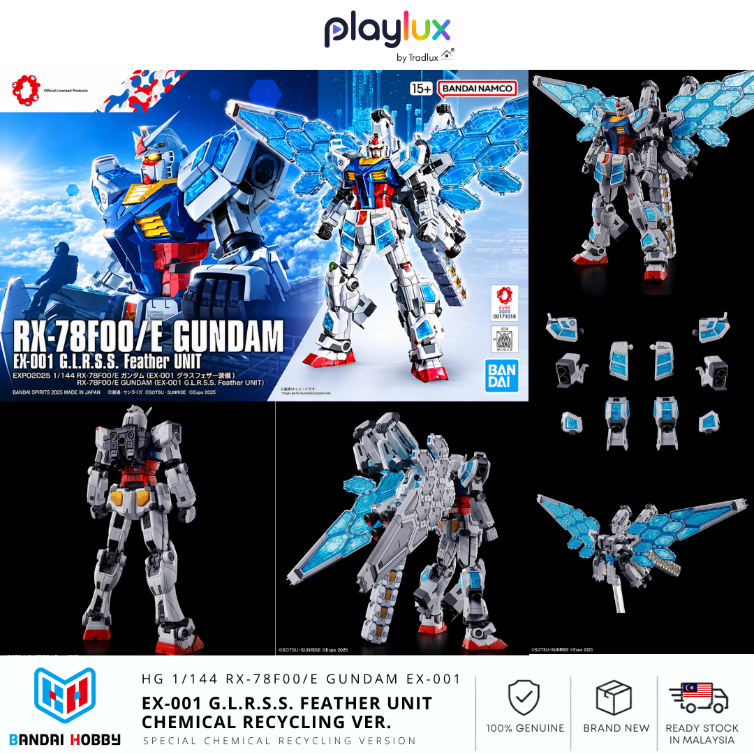 Bandai Gundam HG 1/144 RX-78F00/E Gundam EX-001 G.L.R.S.S. Feather Unit Chemical Recycling Ver. – Gunpla Model Kit